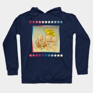 Kewpie Votes For Women Gold Red, White And Blue Stars Hoodie